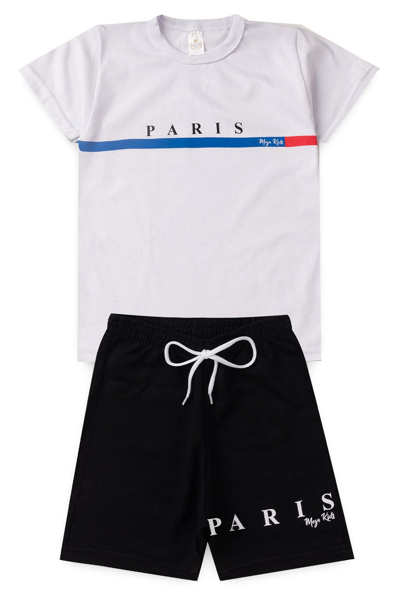 Conjunto Infantil Verão Masculino Paris - Branco