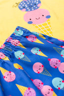 Conjunto Infantil Pijama Verão Feminino Sorvete - Amarelo