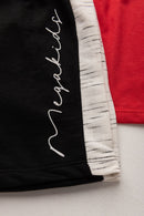 Conjunto Infantil Verão Masculino Listras - Vermelho