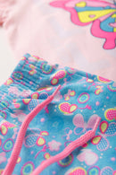 Conjunto Infantil Verão Feminino Butterfly - Rosa
