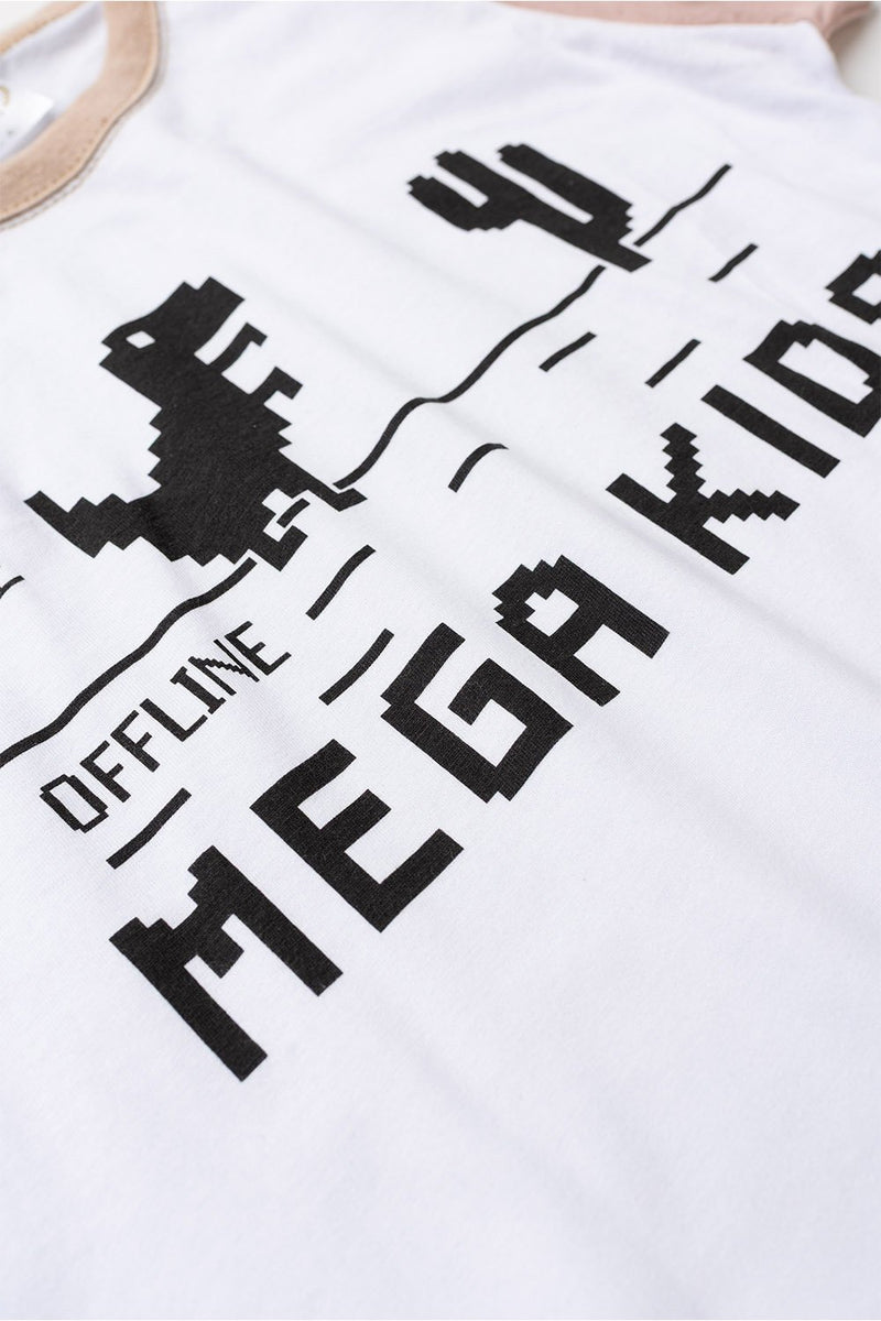 Pijama Infantil Verão Masculino Dino Gamer - Bege
