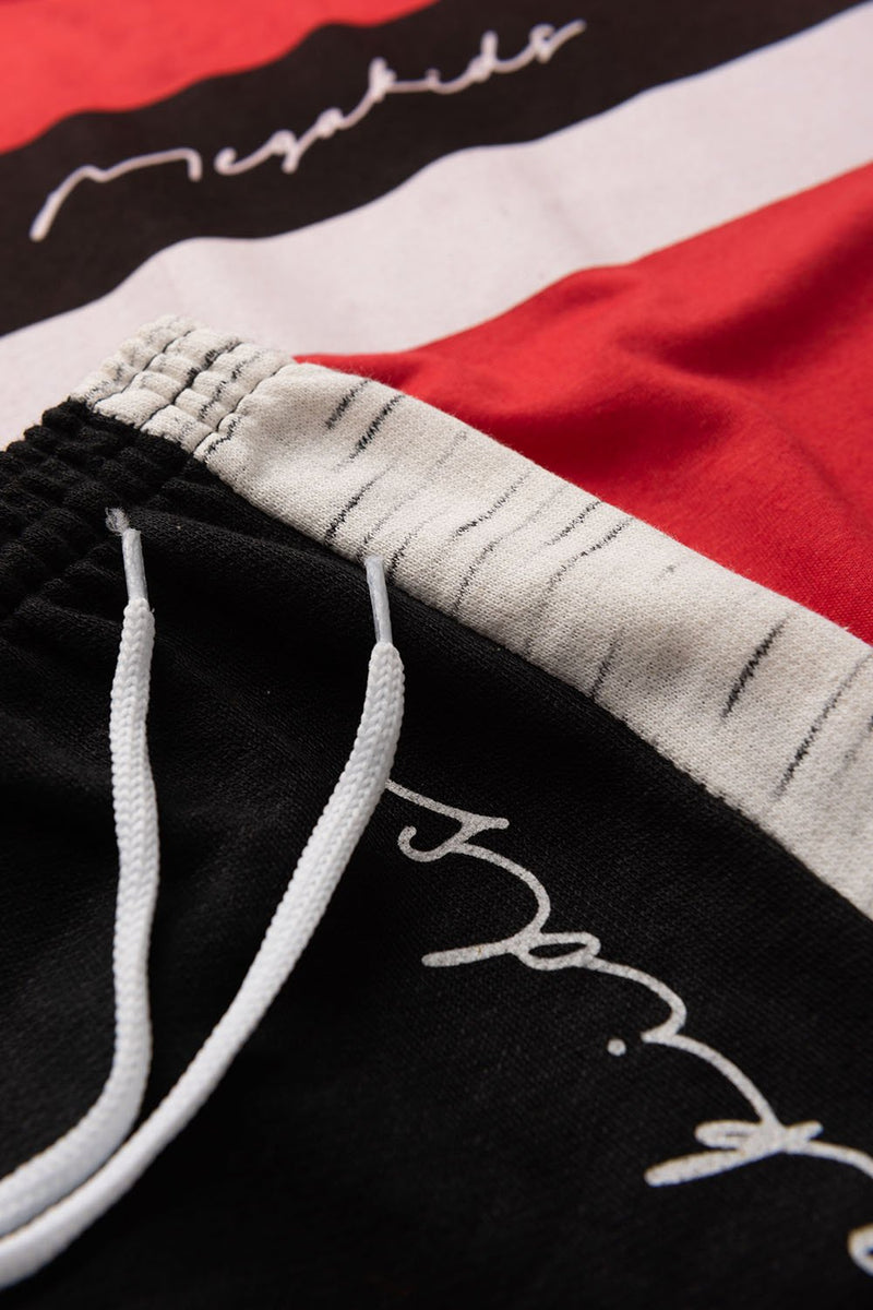 Conjunto Infantil Verão Masculino Listras - Vermelho