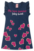 Vestido Infantil Verão Feminino Love Summer - Marinho