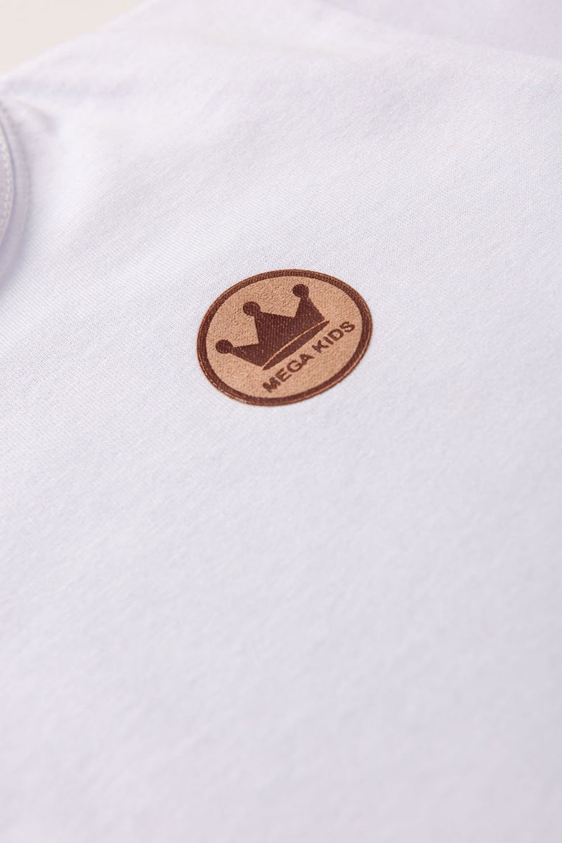 Conjunto Infantil Verão Masculino Plaquinha Coroa - Branca