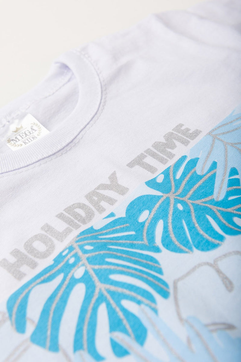 Conjunto Infantil Verão Masculino Holiday Time - Branco