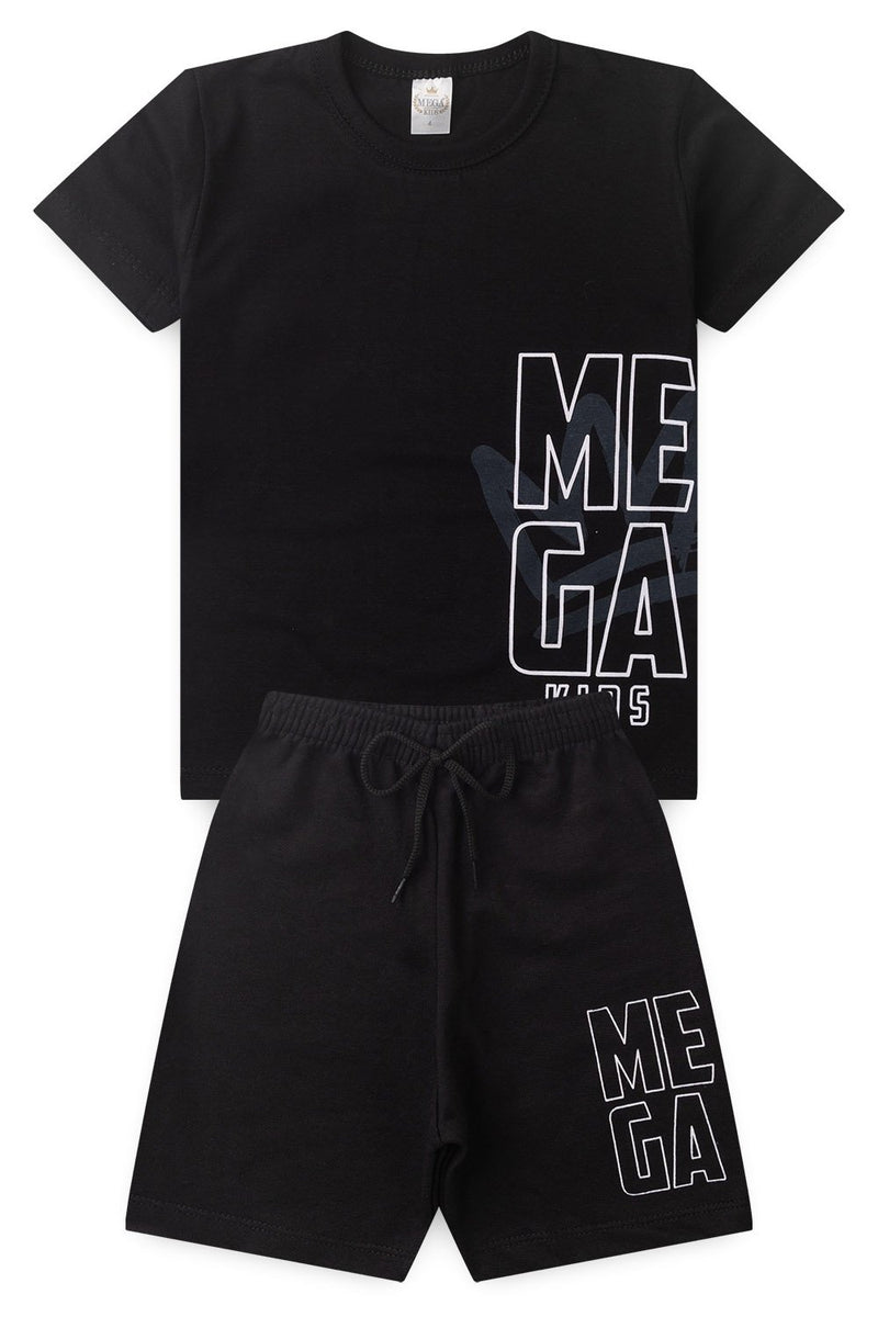 Conjunto Infantil Verão Masculino Mega - Preto