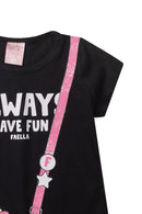 Vestido Infantil Verão Feminino Always Have Fun - Preto
