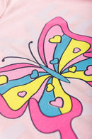 Conjunto Infantil Verão Feminino Butterfly - Rosa