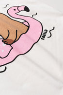 Conjunto Infantil Verão Feminino Ursinho Cool - Off White