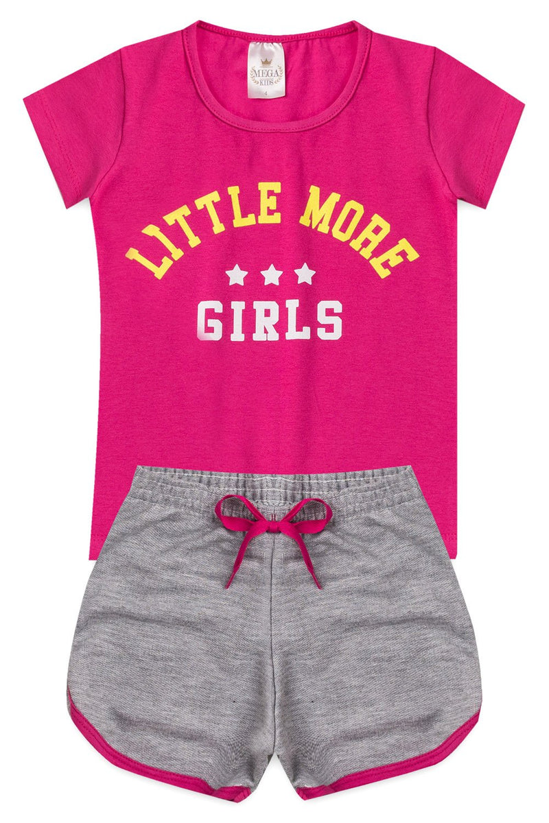 Conjunto Infantil Feminino Verão Little More - Pink