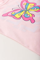 Conjunto Infantil Verão Feminino Butterfly - Rosa