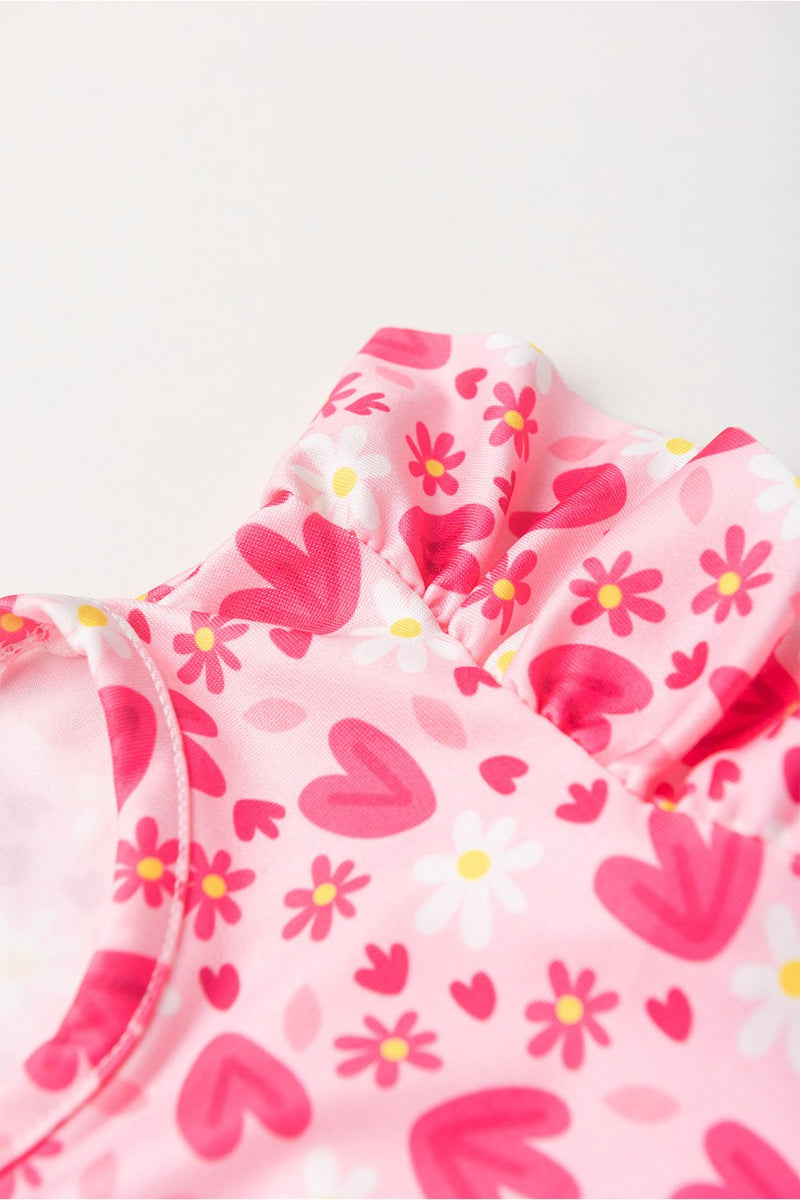 Vestido Infantil Verão Feminino Corações - Rosa