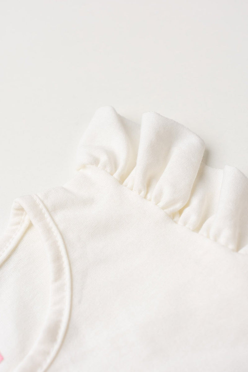 Conjunto Infantil Verão Feminino Ursinho Cool - Off White