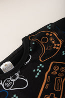 Conjunto Infantil Verão Masculino Controles Video Game - Preto