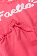 Conjunto Cropped Infantil Verão Feminino Faella - Chiclete