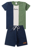 Conjunto Infantil Verão Masculino Recortes Explore - Verde