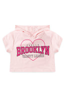 Conjunto Cropped Infantil Verão Feminino Brooklyn Faella - Rosa