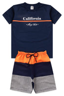 Conjunto Infantil Verão Masculino California - Marinho