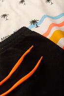 Conjunto Infantil Verão Masculino Ondas e Coqueiros - Off White