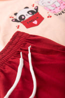 Conjunto Infantil Verão Feminino Swett Faella - Salmão