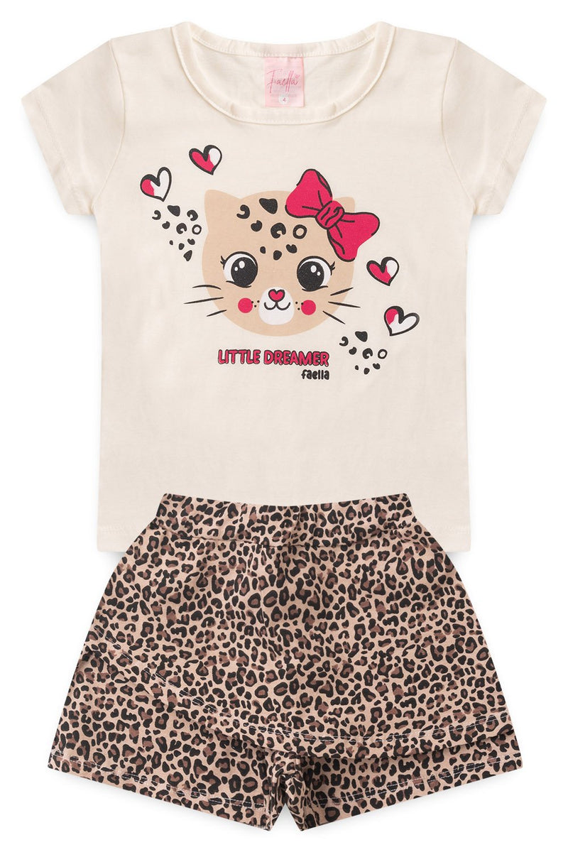 Conjunto Infantil Verão Feminino Little Dreamer - Off White