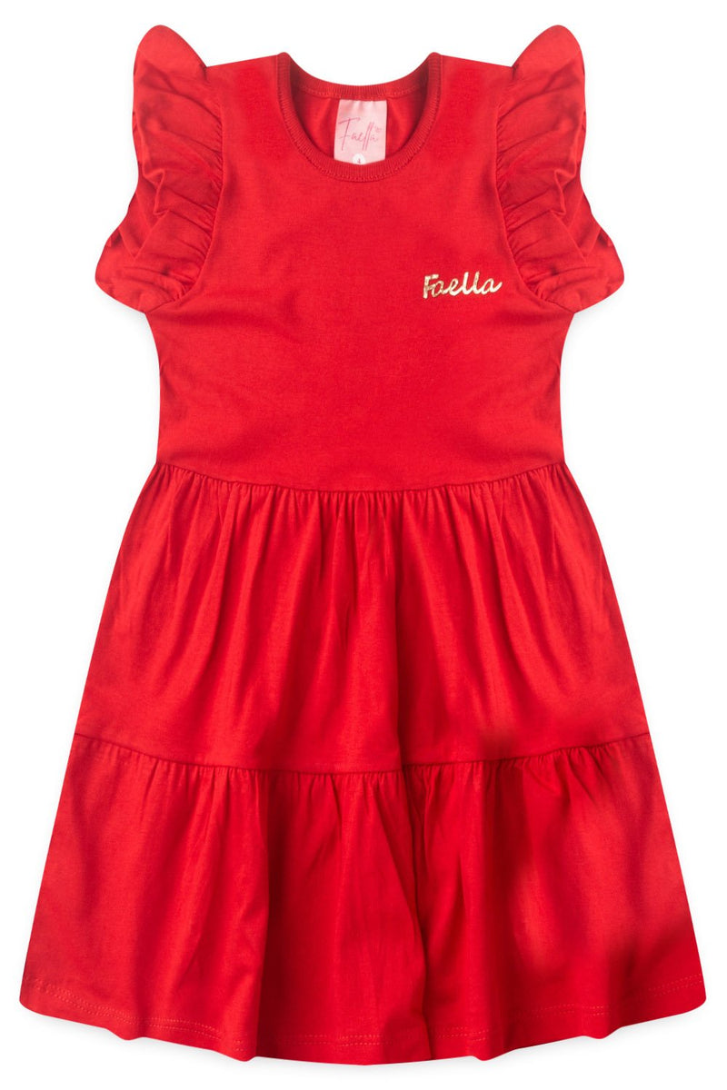 Vestido Infantil Verão Feminino Três Marias - Vermelho