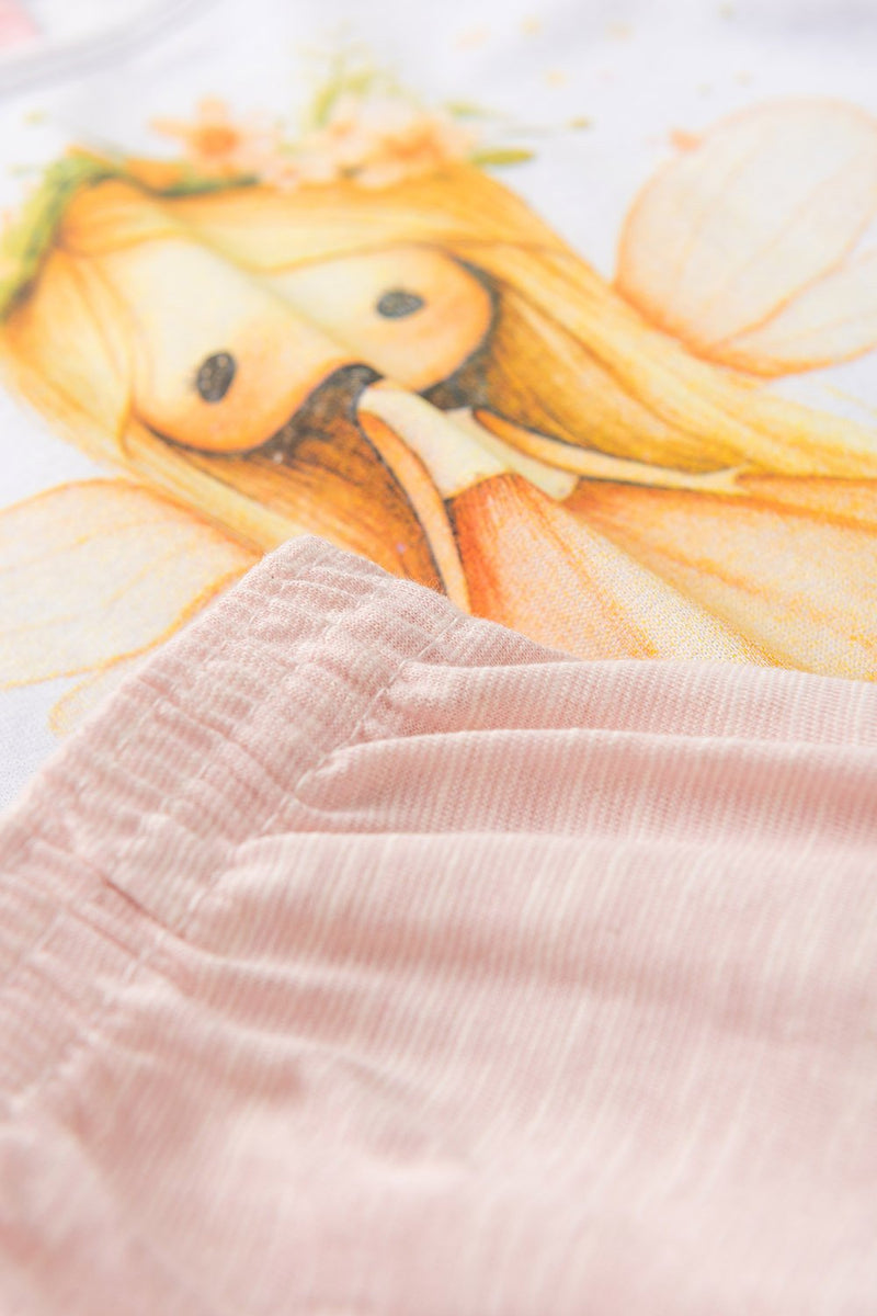 Pijama Infantil Manga Longa Feminino Fada - Branco