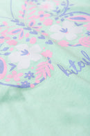 Vestido Infantil Verão Feminino Flores e Borboleta - Verde