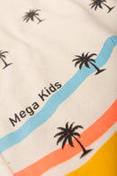 Conjunto Infantil Verão Masculino Ondas e Coqueiros - Off White