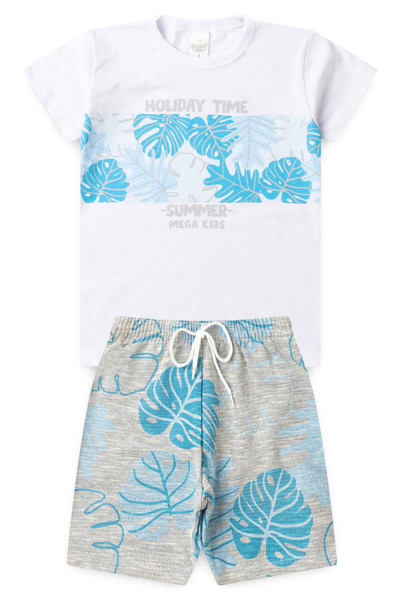Conjunto Infantil Verão Masculino Holiday Time - Branco