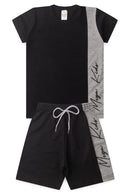 Conjunto Infantil Verão Masculino Recortes Kids - Preto