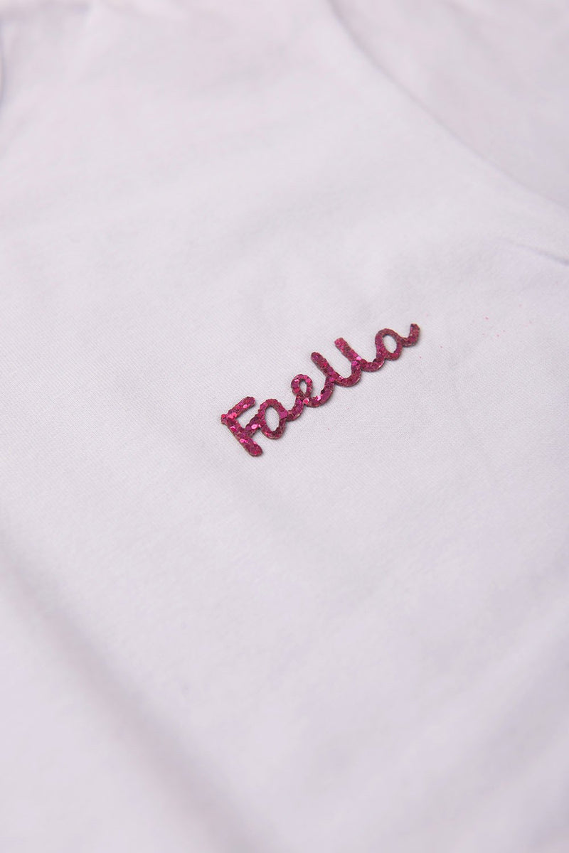 Conjunto Infantil Verão Feminino Pantalona Faella Flores - Branco