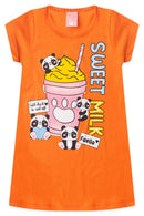 Vestido Infantil Verão Feminino Milkshake - Laranja