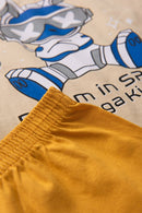 Pijama Infantil Manga Longa Masculino Space Rabbit - Bege