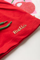 Conjunto Cropped Infantil Verão Feminino Cherry - Off White