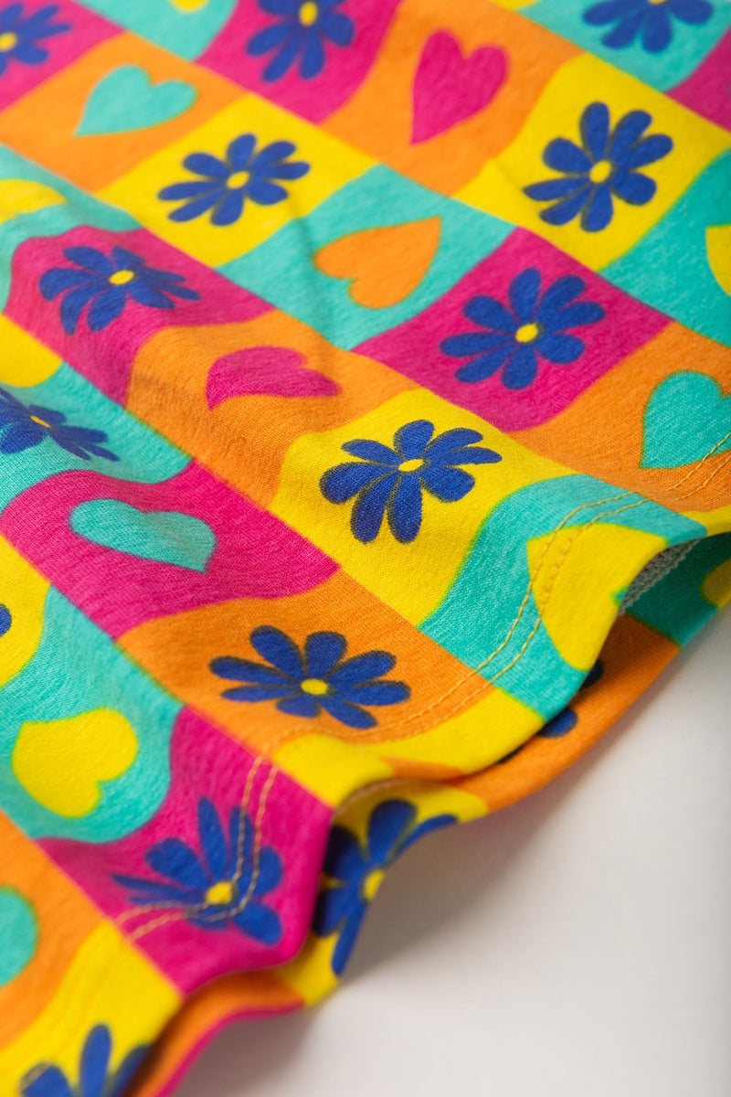 Vestido Infantil Verão Feminino Flores - Laranja