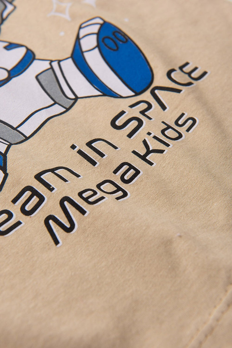 Pijama Infantil Manga Longa Masculino Space Rabbit - Bege