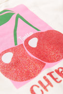 Conjunto Cropped Infantil Verão Feminino Cherry - Off White