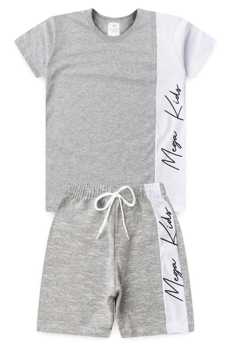 Conjunto Infantil Verão Masculino Recortes Kids - Mescla