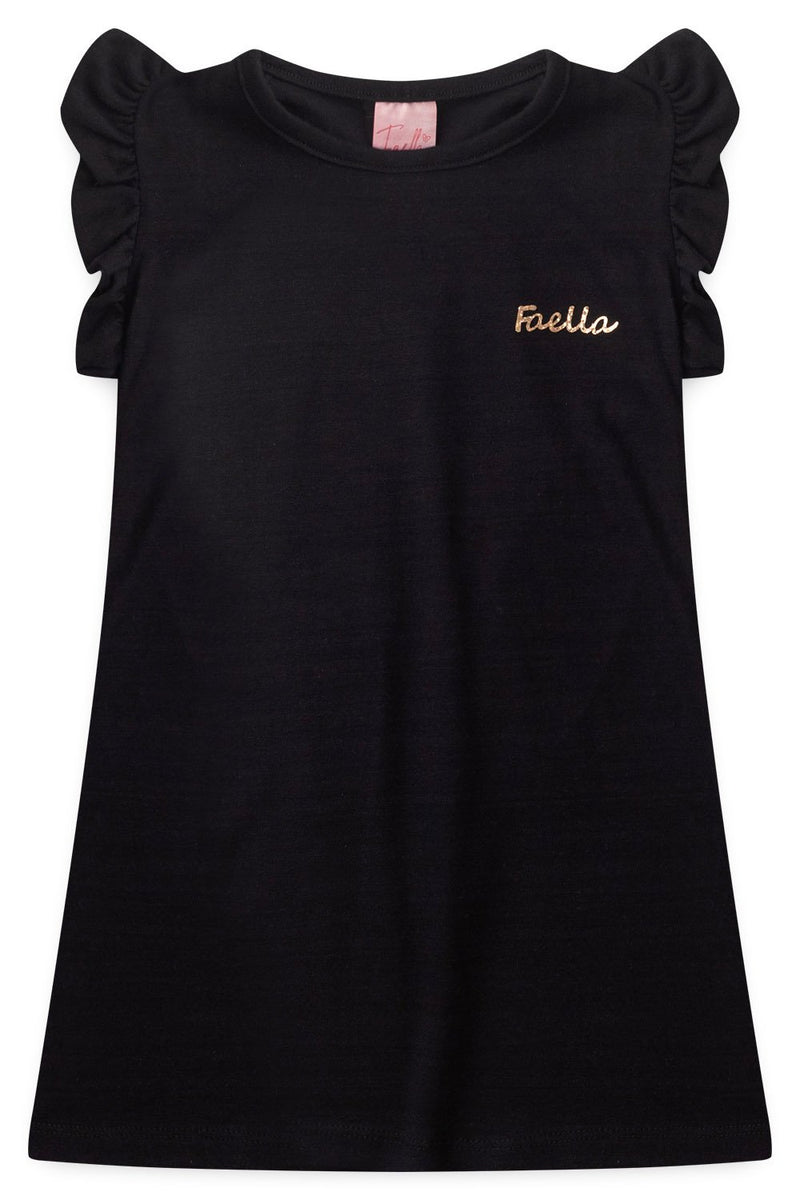 Vestido Infantil Verão Feminino Faella - Preto