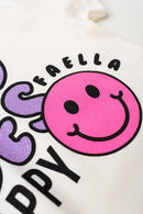 Conjunto Cropped Infantil Verão Feminino Good Vibes - Off White