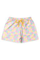 Conjunto Infantil Verão Feminino Quadriculados - Branco