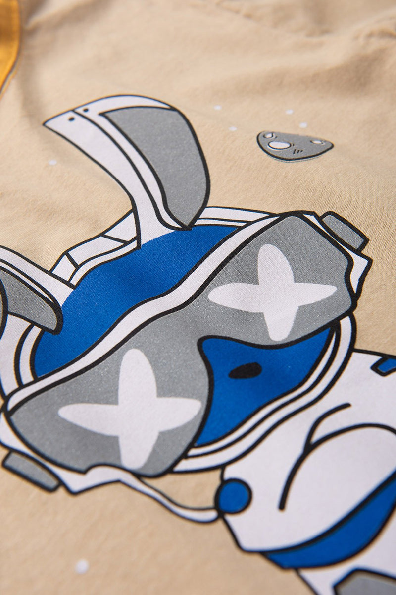 Pijama Infantil Manga Longa Masculino Space Rabbit - Bege