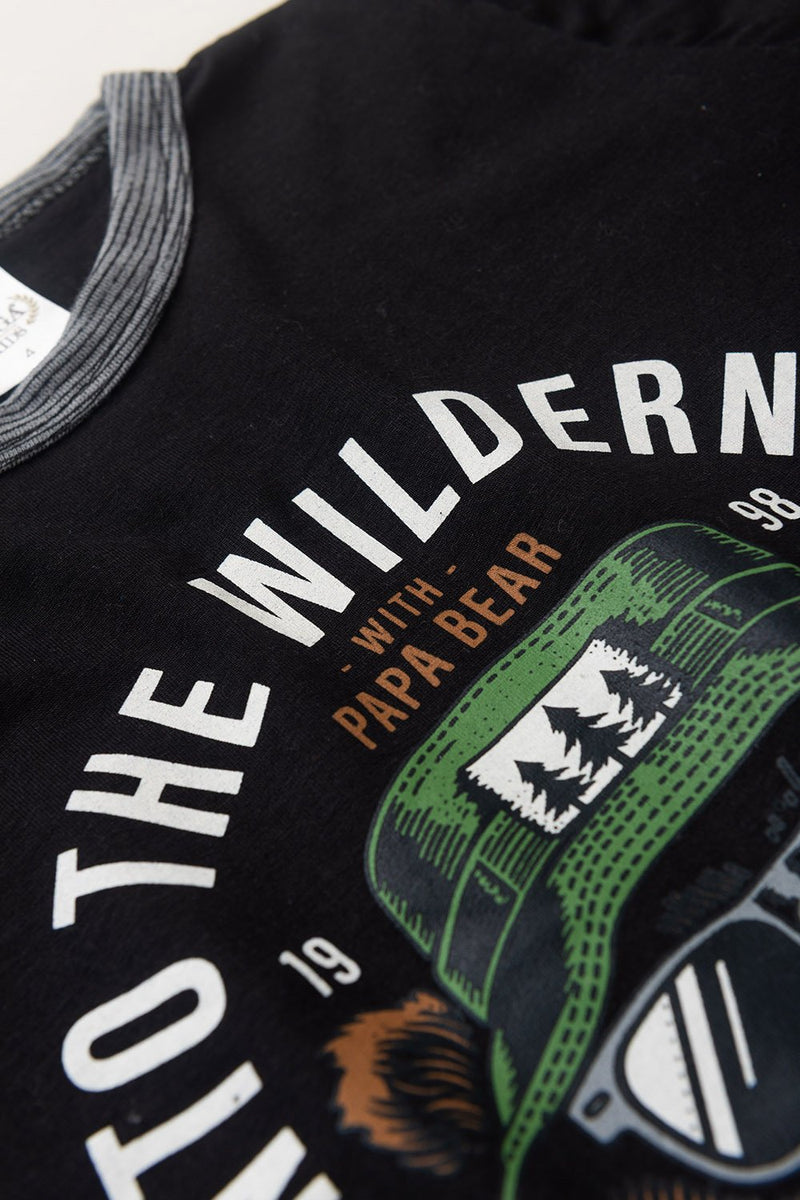 Pijama Infantil Manga Longa Masculino Into the wilderness - Preto