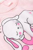 Conjunto Infantil Pijama Verão Feminino Coelho Love - Rosa