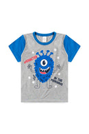 Pijama Infantil Verão Masculino Monstrinho - Mescla