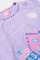 Conjunto Infantil Pijama Verão Feminino Casinhas Faella - Lilás