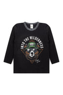 Pijama Infantil Manga Longa Masculino Into the wilderness - Preto