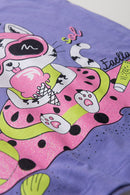 Vestido Infantil Verão Feminino Gatinha de Oculos - Lilás