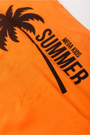 Conjunto Infantil Verão Masculino Camiseta Palmeira Summer - Laranja